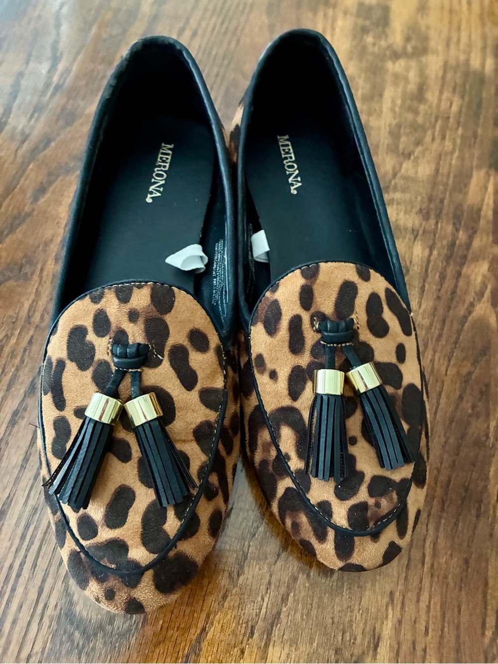 Merona Leopard Tassel Loafers in Brown and Black